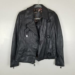 Via Spiga lamb leather moto jacket, size xs, black, nwot